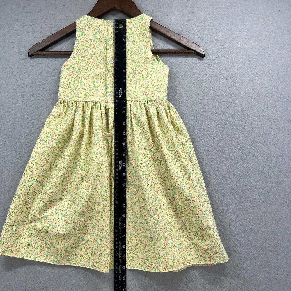 Rosalina Dress Girls 2T Yellow Floral Sleeveless Smocked Cottagecore Spring
